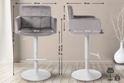 CLP Bárszék Los Angeles bársony, szürke (323104)