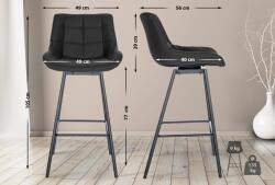 CLP 4 darab Weston forgó bárszék műbőr készlet, fekete (327337)