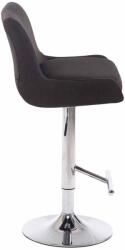 CLP 2 db-os bárszék szett, krómozott klubszövet, sötétszürke (309309)