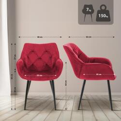 CLP Tanna bársony szék, piros (316860)