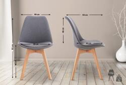 CLP 4 székből álló Linares szövet készlet, szürke (316342)