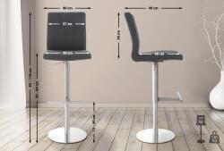 CLP 2 db bárszék készlet Cadiz szövet rozsdamentes acél, sötétszürke (315324)
