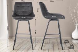 CLP 4 darab Weston Swivel Velvet bárszék készlet, sötétszürke (327346)