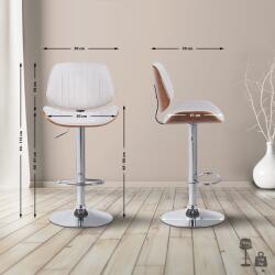 CLP 2 db bárszék szett Clawson szövet króm, dió/krém (326571)