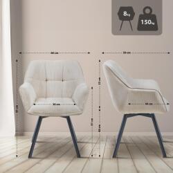 CLP Jordi Cord étkezőszék, krém (322797)