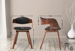 CLP 2 db Kingston műbőr szék készlet, dió/fekete (319971)