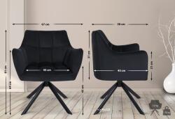 CLP Lengő bársony étkezőszék, fekete (321130)