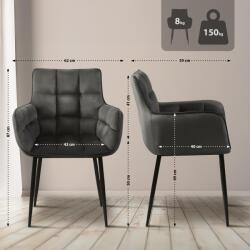 CLP Szék Tirana bársony, antracit (325079)