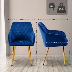 CLP Étkezőszék Monett velvet G, sötétkék (324393)