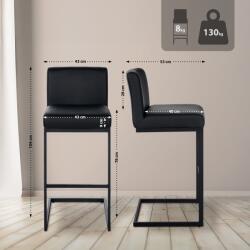 CLP Bárszék Hopewell műbőr B, fekete (325490)