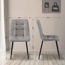 CLP Antibes szövetből álló étkezőszék készlet, világosszürke (323382)