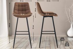 CLP 2 db bárszék szett Dartford bársony, barna (325339)