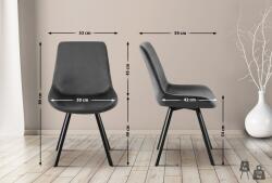 CLP 2 db Lewes bársony étkezőszékből álló készlet, sötétszürke (326706)