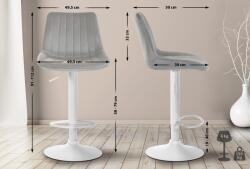 CLP 2 db-os bárszék szett Toni bársony, szürke (324077)