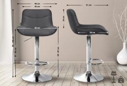 CLP Bárszék Vonore szövet króm, sötétszürke (323546)