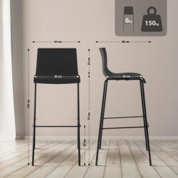 CLP Hoover bárszék 4 méteres kerettel, fekete (301716)