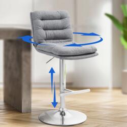 CLP 2 db bárszék készlet Damar szövet króm, szürke (325708)