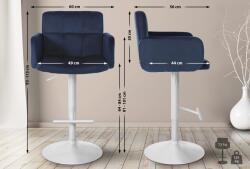 CLP 2 db bárszék Los Angeles bársony szett, kék (327363)