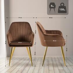 CLP Étkezőszék Cheryl bársony arany, barna (325945)