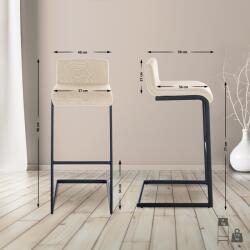 CLP 2 darab bárszék szett Newport B szövet, krém (327323)