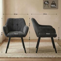 CLP Vienna Cord étkezőszék, sötétszürke (327687)