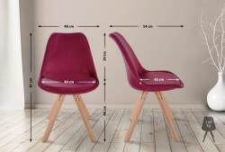 CLP Szék Sofia Velvet Square, bordó (321617)