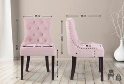 CLP Étkezőszék Aberdeen bársony antik, rózsaszín (314117)