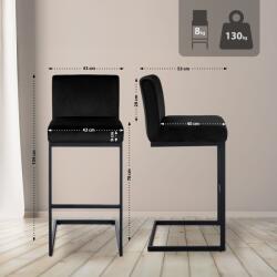 CLP Bárszék Hopewell bársony B, fekete (325496)