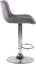 CLP 2 db bárszék Lentini bársony króm szett, sötétszürke (320602)