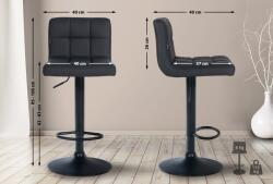 CLP Feni műbőr bárszék szett 4 db, fekete (323983)