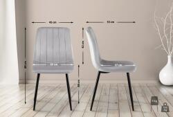 CLP 4 db Dijon bársony szék készlet, szürke (320561)