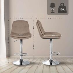 CLP Bárszék Laurel szövet króm, taupe (323934)