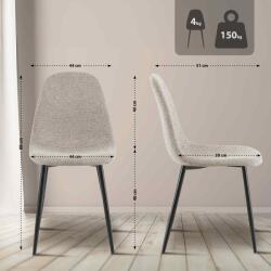 CLP Napier szövetből álló étkezőszék szett 4 db, krém (318569)