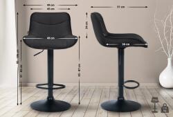 CLP Bárszék Vonore szövet, fekete (323550)