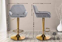 CLP Bárszék Braga arany bársony, szürke (325104)