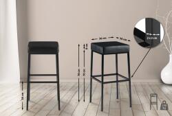 CLP 2 db bárszék készlet Montreal 80 műbőr, fekete (314646)