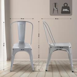 CLP 4 db Benedict szék készlet, ezüst (312767)