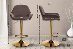 CLP Bárszék Braga arany bársony, barna (325105)