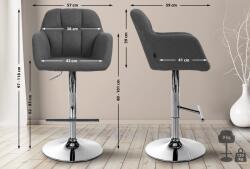 CLP Bárszék Natoma szövet króm, sötétszürke (322946)