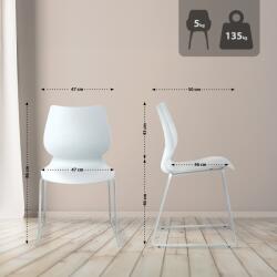 CLP 2 db Houma szék készlet, fehér (327248)