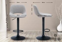 CLP 2 db Camden szövet bárszék szett, világosszürke (325139)