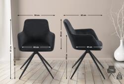 CLP Olema bársony étkezőszék, fekete (324221)
