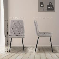 CLP 2 db étkezőszékből álló szett Clairton anyagból, világosszürke (326972)