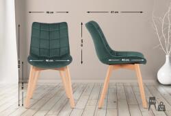 CLP 2 db étkezőszék szett Passaic bársony, zöld (319641)