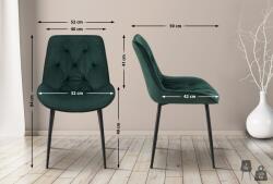 CLP 2db Wallace bársony étkezőszék szett, zöld (326717)