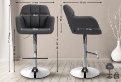 CLP Bárszék Natoma műbőr króm, fekete (322973)