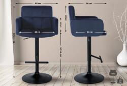 CLP 2 db bárszék Los Angeles bársony szett, kék (327358)