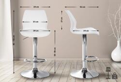 CLP 2 db bárszék készlet Gilbert műanyag, fehér (324439)