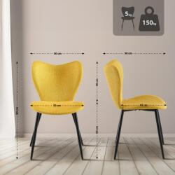 CLP Maika szövet étkezőszék, sárga (326423)