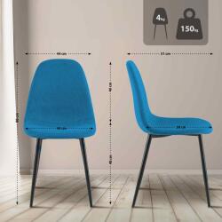 CLP Napier szövetből álló étkezőszék szett 4 db, kék (318568)